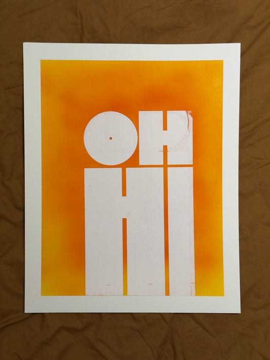 OH HI - Handmade Typography Artwork